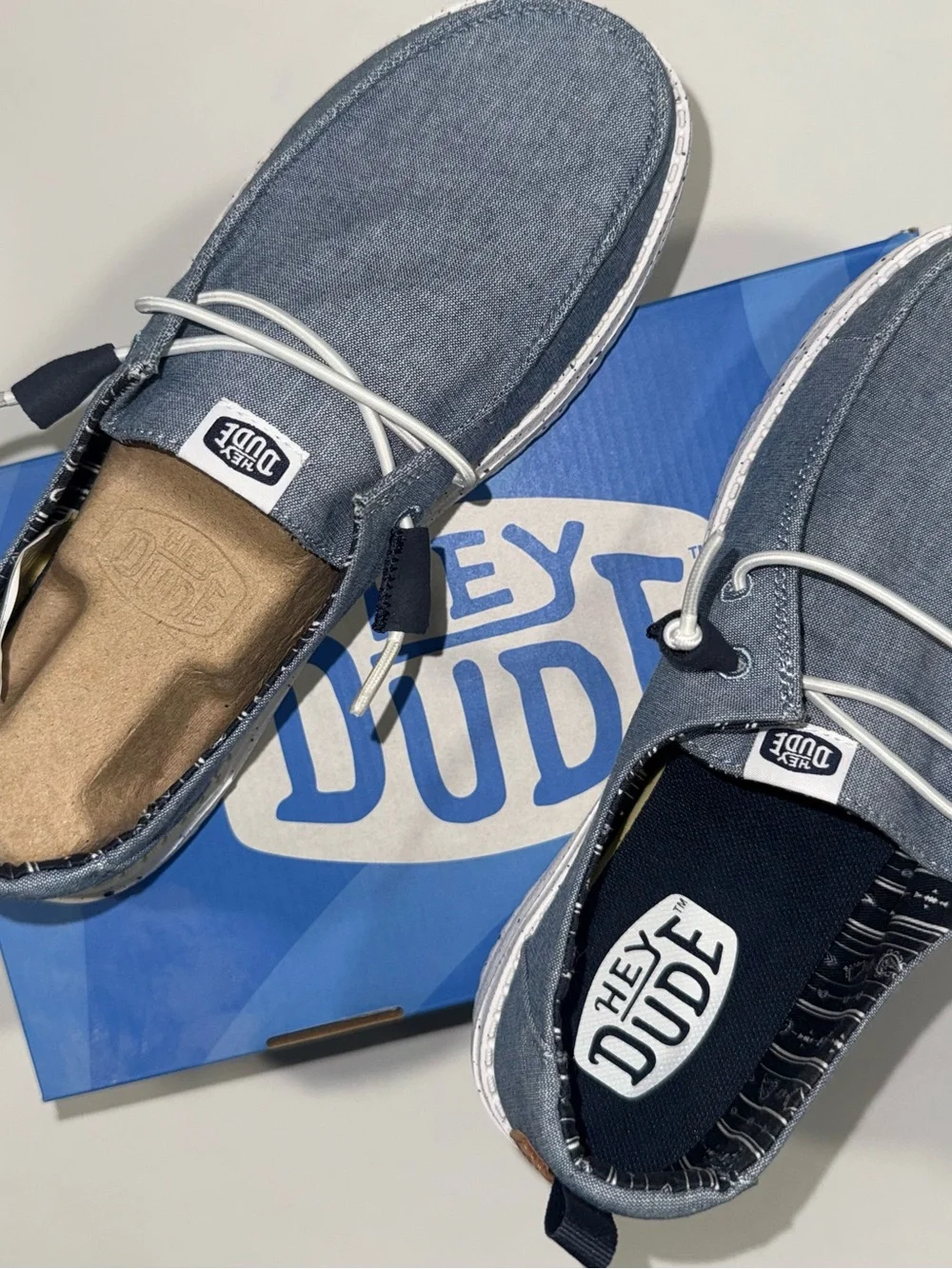 Hey Dude Wally Chambray Slip-On Shoes for women - Blue
